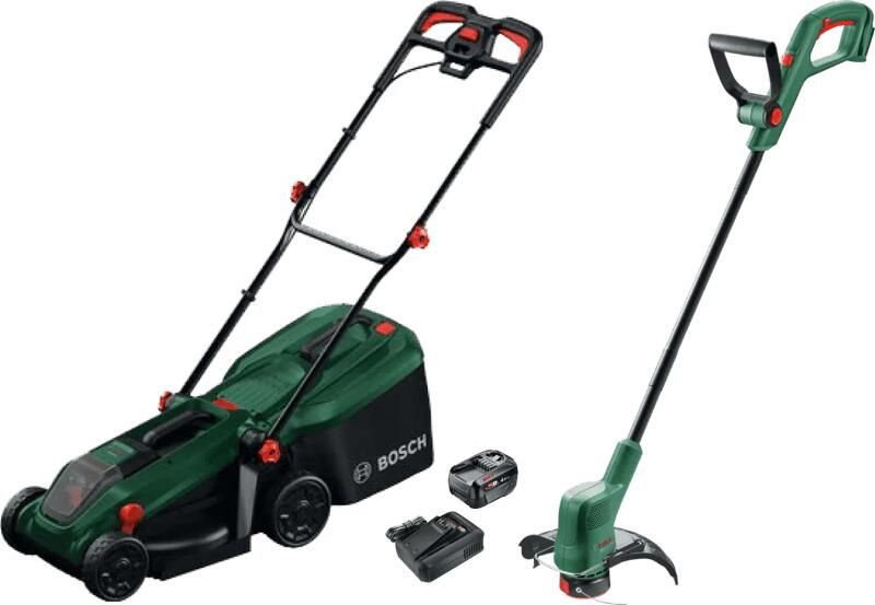 Bosch Rotak 18V-32 + Easygrasscut 18 + Starterset 18V 4 0 Ah