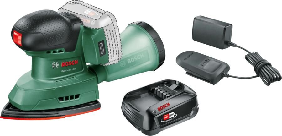 Bosch Universal Sander 18V-10 + POWER FOR ALL 18V 2 5 Ah Accu Set