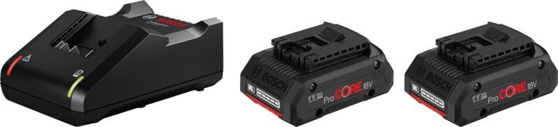 Bosch Professional Accu Starterset ProCORE18V 2x 4 0Ah (2x ProCORE18V 4 0 Ah lader GAL 18V-40)