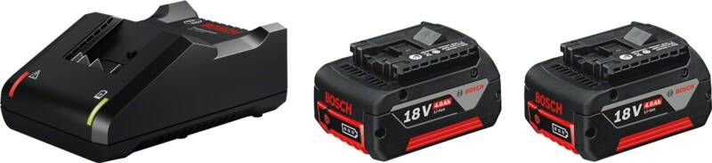 Bosch Professional GBA 18V Gereedschapsaccu en lader 2x GBA 18V 4.0 Ah accu GAL 18V-40 lader