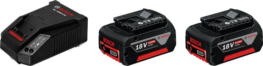 Bosch Professional Accu Set de base : GAL 1880 CV + 2 batteries GBA 18 V 5 0 Ah M-C Professional (2 x GBA 18V 5 0Ah M-C + GAL 1880 CV )