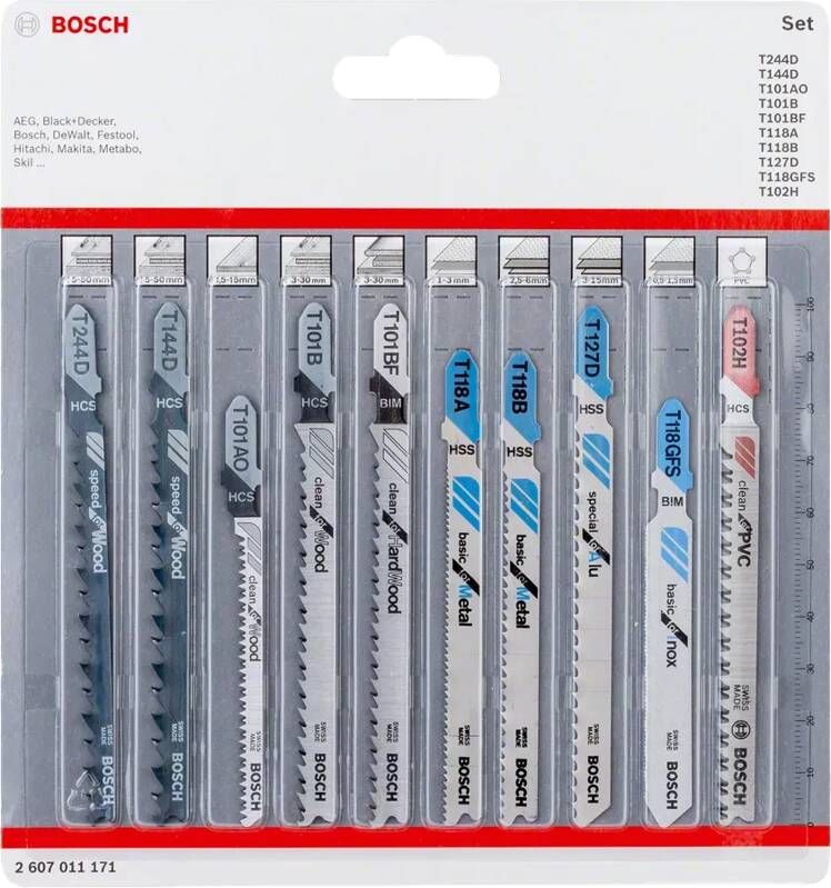 Bosch Accessories 2607011171 Decoupeerzaagbladenset All in One 10-delig 10 stuk(s)
