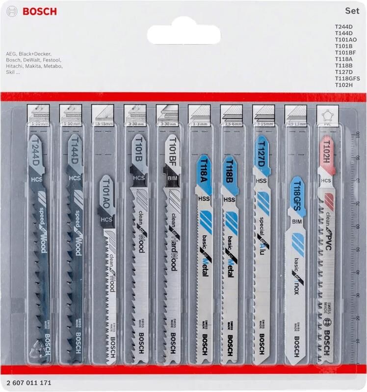 Bosch Accessories 2607011171 Decoupeerzaagbladenset All in One 10-delig 10 stuk(s)