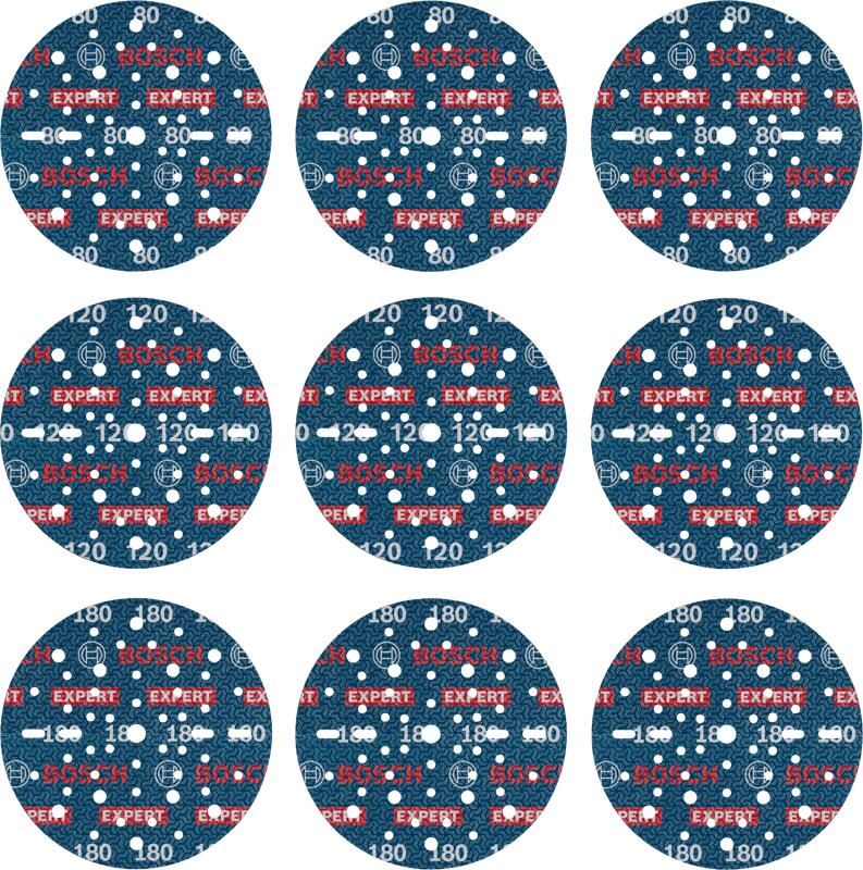 Bosch Professional EXPERT O780 150 millimeter K80 K120 K180 (9x)