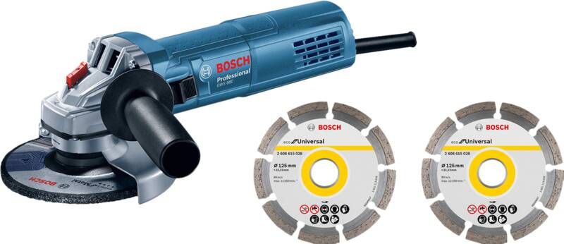 Bosch Haakse Slijpmachine 880w Ø125mm Incl. 2 Zaagbladen