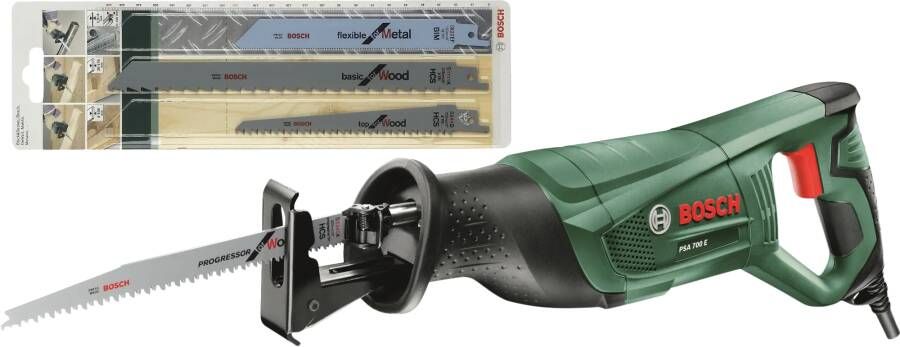 Bosch PSA 700 E Reciprozaag op snoer 710 W Met 3 zaagbladen