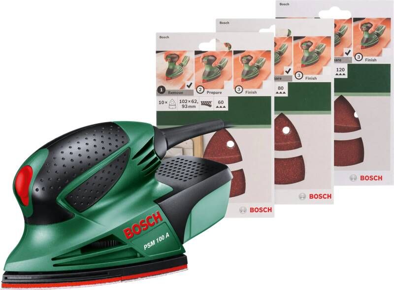 Bosch PSM 100 A Multischuurmachine op snoer 100 W Incl. 30 schuurvellen