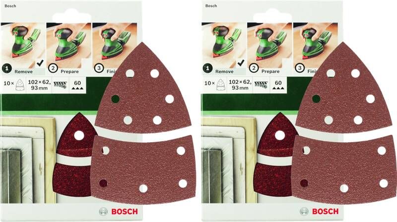 Bosch Schuurpapier K40 K120 K180 102x102x62 mm (20x)