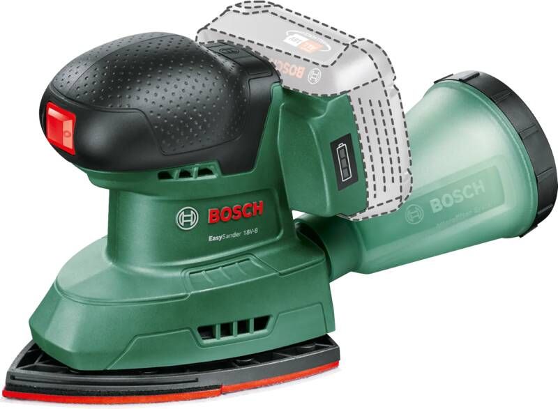 Bosch UniversalSander 18V-10 Accu multischuurmachine Incl. Rechthoekige schuurvoet en 2 schuurbladen Zonder 18V accu en lader