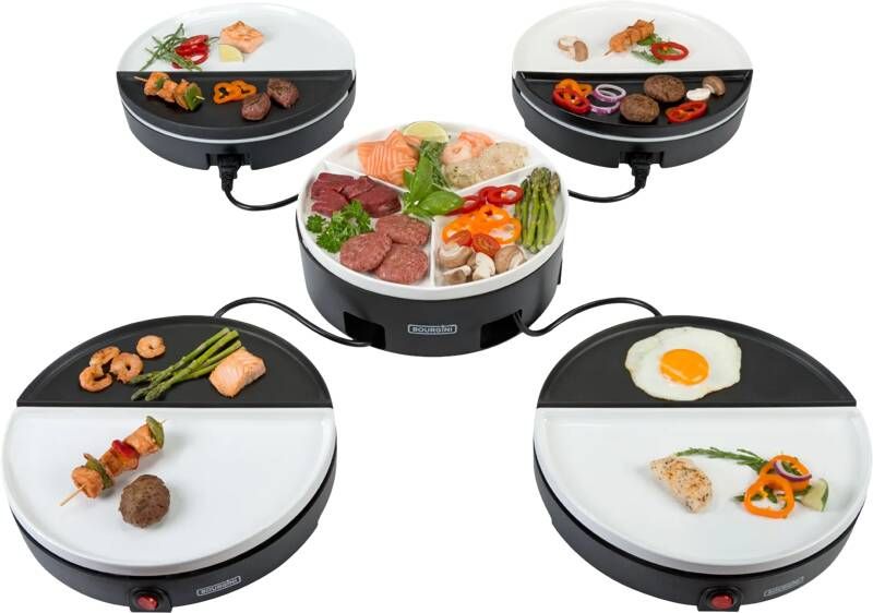 Bourgini Chef's Dinnerparty Wit Gourmet Bakplaat Gourmetstel 4 tot 5 personen Volledig Vaatwasser bestendig Inclusief gratis opbergtas