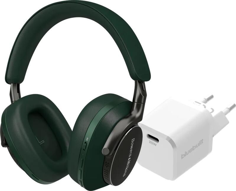 Bowers & Wilkins Px8 Groen + BlueBuilt Power Delivery Oplader met Usb C Poort 20W Wit