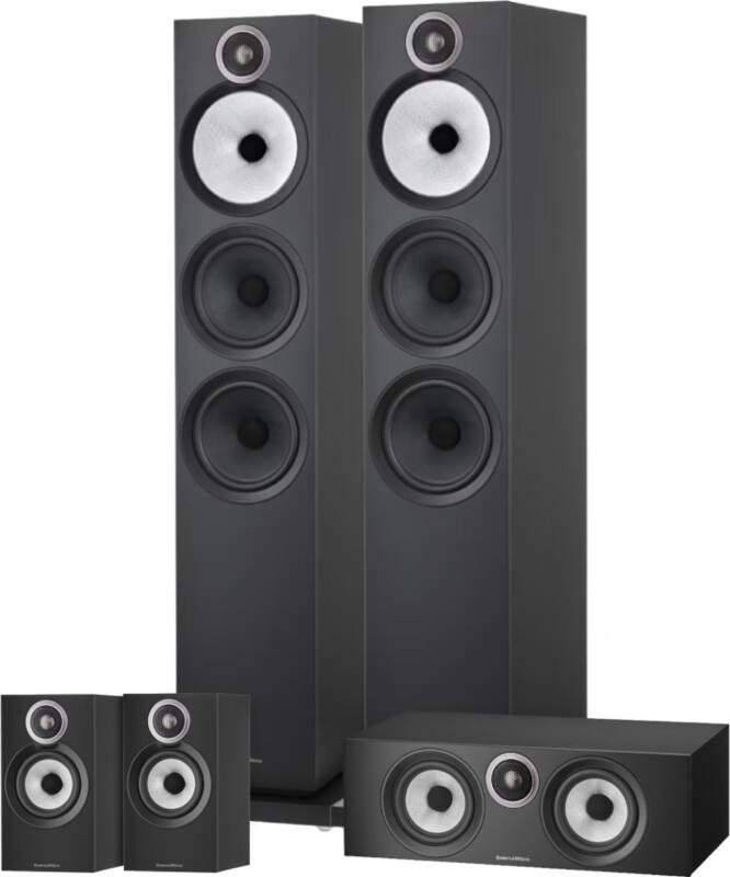 Bowers & Wilkins HTM6 S3 + 603 S3 (per paar) + 607 S3 (per paar) Zwart