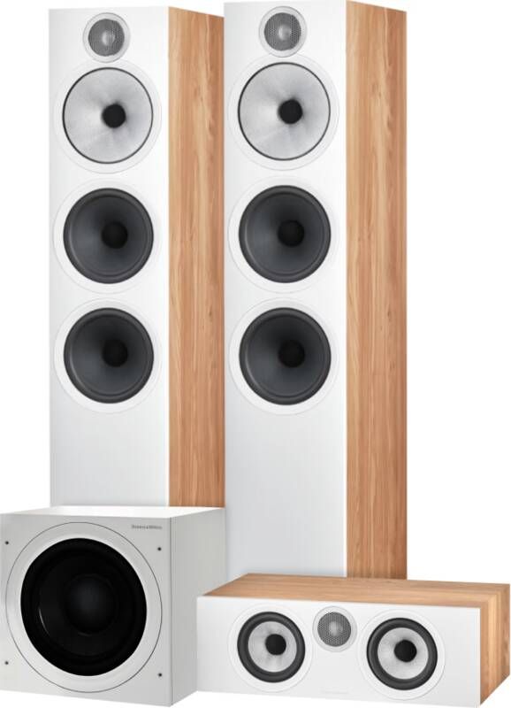 Bowers & Wilkins HTM6 S3 + 603 S3 (per paar) Bruin + ASW610 Wit