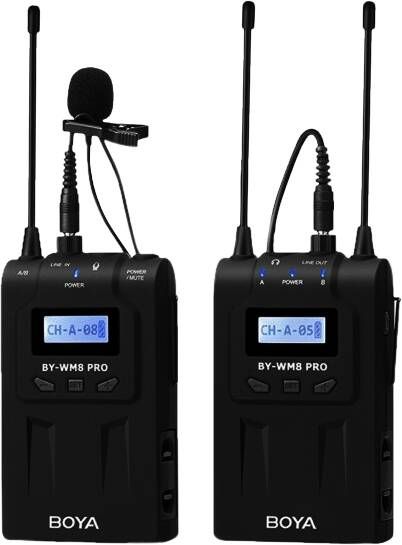 Boya UHF Duo Lavalier Microfoon Draadloos BY-WM8 Pro-K1 | Microfoons | Fotografie Studio | 6971008021073