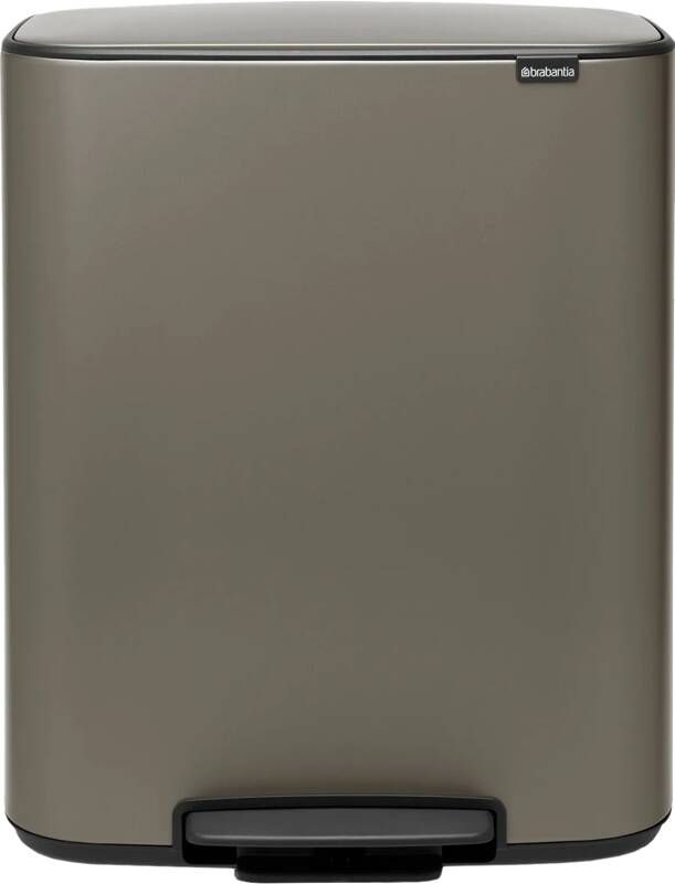 Brabantia Bo pedaalemmer 2 x 30 liter met 2 kunststof binnenemmer Platinum