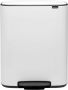 Brabantia Bo pedaalemmer 2 x 30 liter met 2 kunststof binnenemmer White - Thumbnail 1