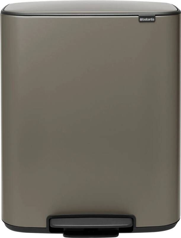 Brabantia Bo pedaalemmer 60 liter met kunststof binnenemmer Platinum