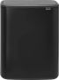 Brabantia Bo Touch Bin afvalemmer 2 x 30 liter met 2 kunststof binnenemmers Matt Black - Thumbnail 1