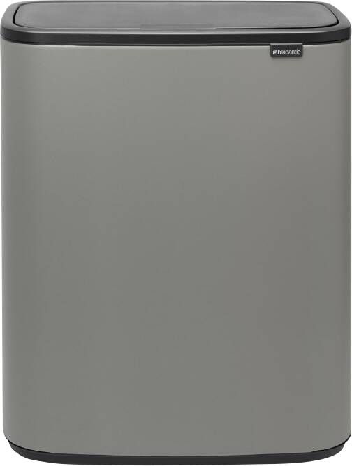 Brabantia Bo Touch Bin afvalemmer 2 x 30 liter met 2 kunststof binnenemmers Mineral Concrete Grey - Foto 1