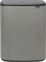 Brabantia Bo Touch Bin afvalemmer 2 x 30 liter met 2 kunststof binnenemmers Mineral Concrete Grey - Thumbnail 1