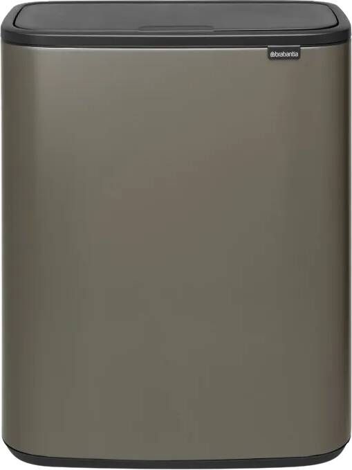 Brabantia Bo Touch Bin afvalemmer 2 x 30 liter met 2 kunststof binnenemmers Platinum