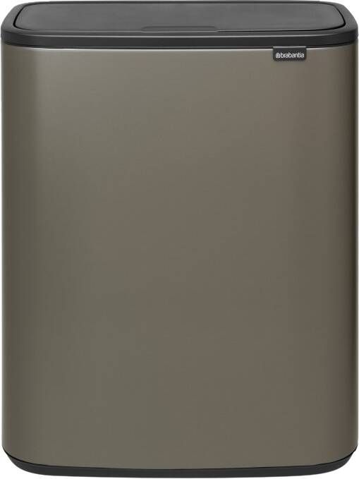 Brabantia Bo Touch Bin afvalemmer 2 x 30 liter met 2 kunststof binnenemmers Platinum - Foto 1