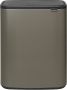 Brabantia Bo Touch Bin afvalemmer 2 x 30 liter met 2 kunststof binnenemmers Platinum - Thumbnail 1