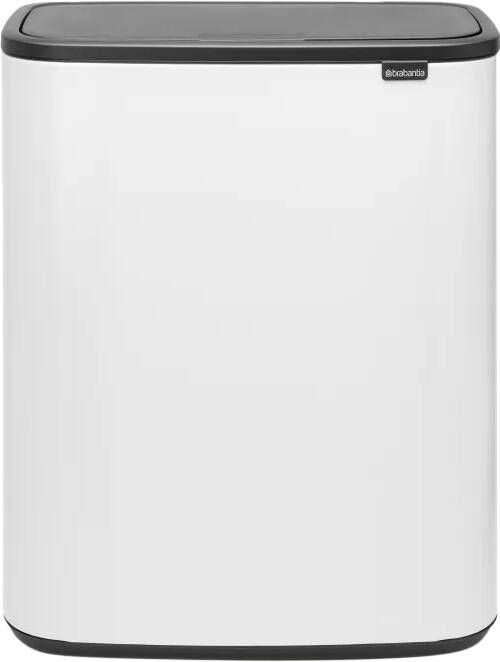 Brabantia Bo Touch Bin afvalemmer 2 x 30 liter met 2 kunststof binnenemmers White
