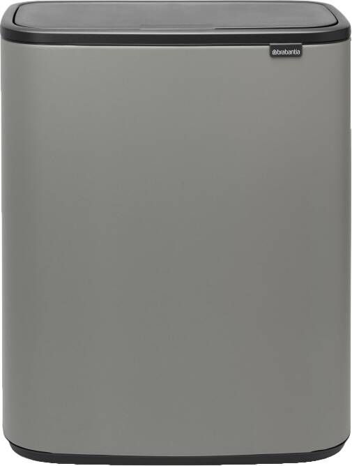 Brabantia Bo Touch Bin afvalemmer 60 liter met kunststof binnenemmer Mineral Concrete Grey - Foto 1