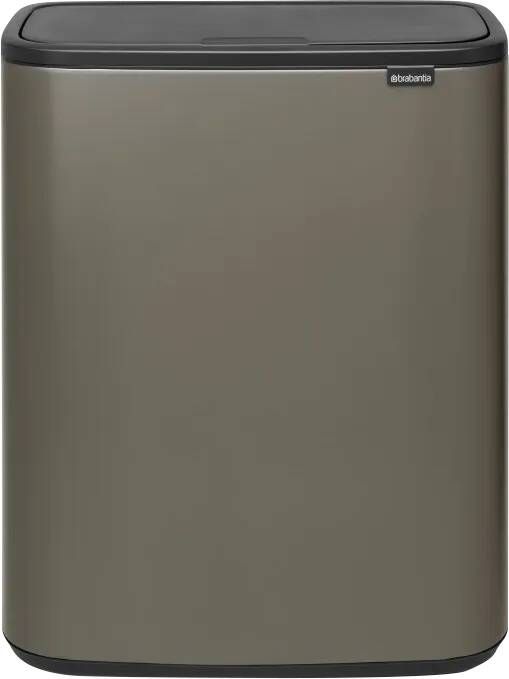 Brabantia Bo Touch Bin afvalemmer 60 liter met kunststof binnenemmer Platinum