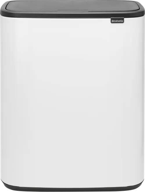 Brabantia Bo Touch Bin afvalemmer 60 liter met kunststof binnenemmer White