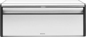 Brabantia broodtrommel met klepdeksel matt steel fingerprint proof matt black zijkanten