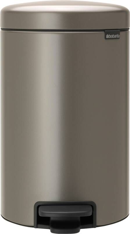 Brabantia Pedaalemmer 12 liter 'newIcon' met kunststof binnenemmer Platinum