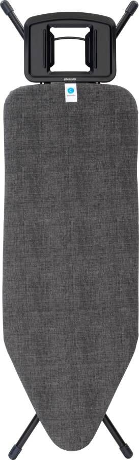 Brabantia Strijkplank C 124x45 cm Denim Black met solide strijkijzerhouder Black
