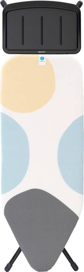 Brabantia Strijkplank C 124x45 cm Spring Bubbles met solide stoomunithouder Black