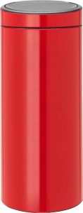 Brabantia Touch Bin afvalemmer 30 liter met kunststof binnenemmer Passion Red