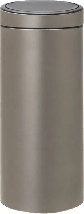 Brabantia Touch Bin afvalemmer 30 liter met kunststof binnenemmer Platinum