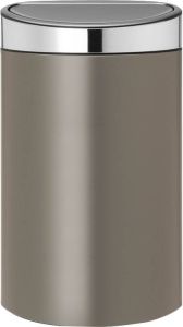 Brabantia Touch Bin Afvalemmer 40 Liter Met Kunststof Binnenemmer Platinum Matt Steel