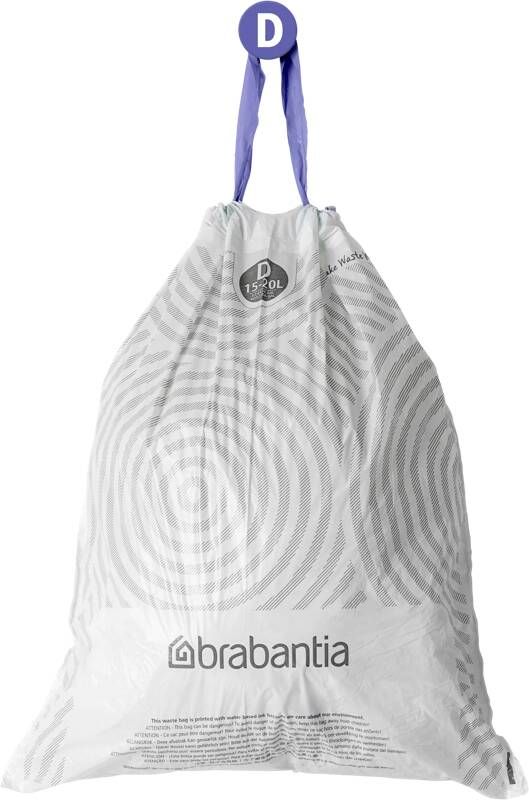 Brabantia Type D PerfectFit Jaarverpakking Afvalzak 15-20 Liter 120 Stuks