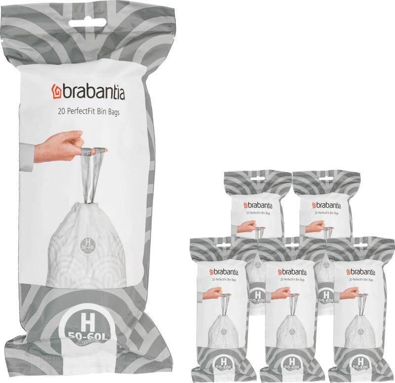 Brabantia Type H PerfectFit Jaarverpakking Afvalzak 50-60 Liter 120 Stuks
