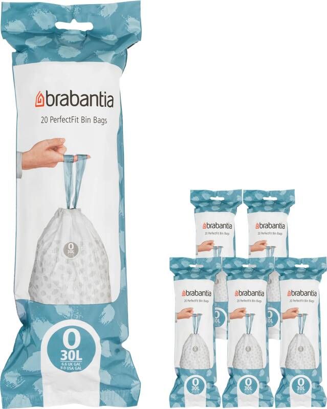 Brabantia Type O PerfectFit Jaarverpakking Afvalzak 30 Liter 120 Stuks