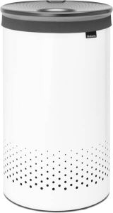 Brabantia Wasmand met Deksel 60 l White Dark Grey kunststof deksel