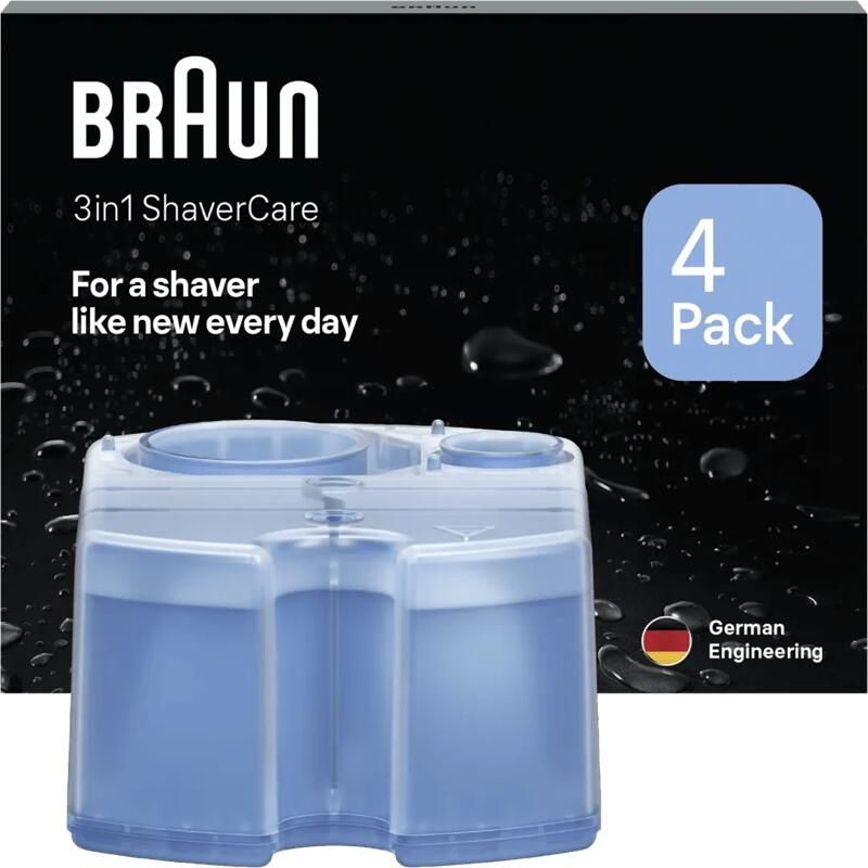 Braun 3-in-1 ShaverCare Reiniger 4 Pack Scheerapparaat Blauw
