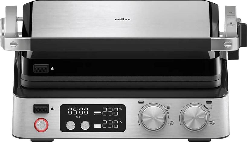 Braun CG7040 CG STEELBK Contactgrill Tafel Timerfunctie Inklapbaar Met display Draagbaar Zwart RVS
