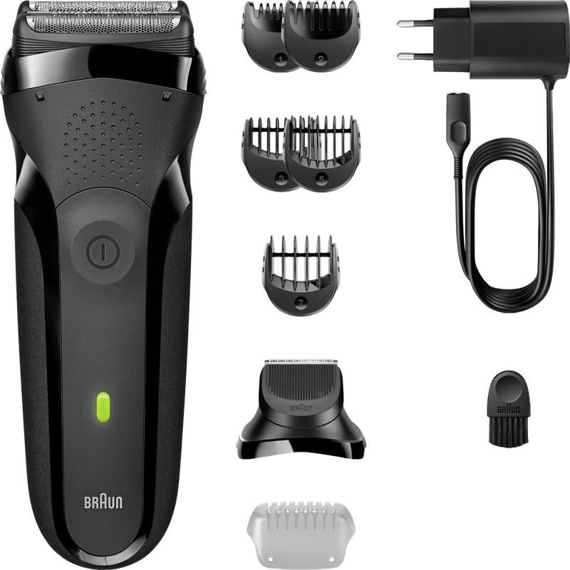 Braun Series 3 elektrisch scheerapparaat met baardtrimmer opzetstuk 300BT grijs