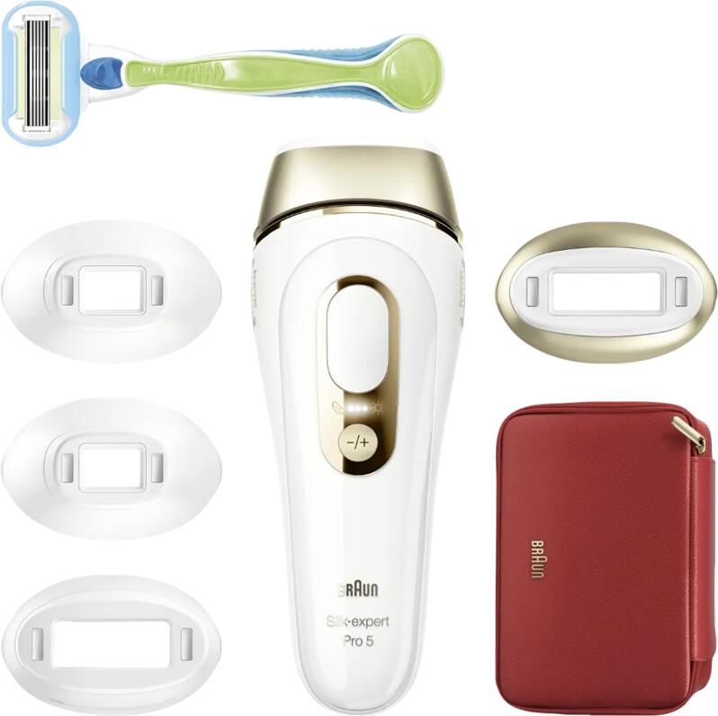 Braun IPL Ontharingsapparaat Silk-expert Pro 5 ontharing voor thuis Etui Venus-scheersysteem 4 koppen PL5382
