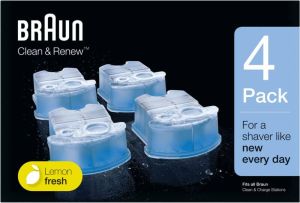Braun Clean And Renew Navulpatronen Voor Elektrisch Scheerapparaat 4 Stuks