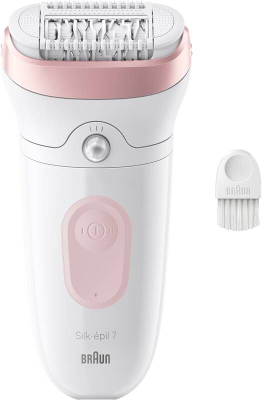 Braun Silk·épil 7 Epilator voor Eenvoudige Ontharing Langdurig Gladde Huid 7-000 Wit Flamingo