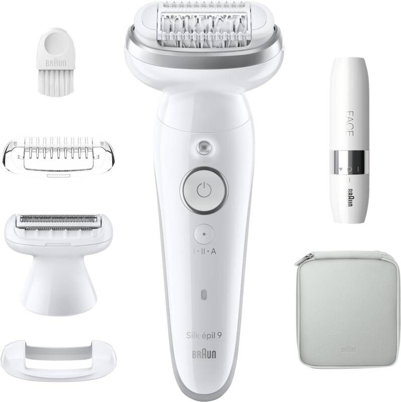 Braun Silk·épil 9 Epilator Voor Eenvoudige Ontharing Langdurig Gladde Huid 9-041 Wit Zilver