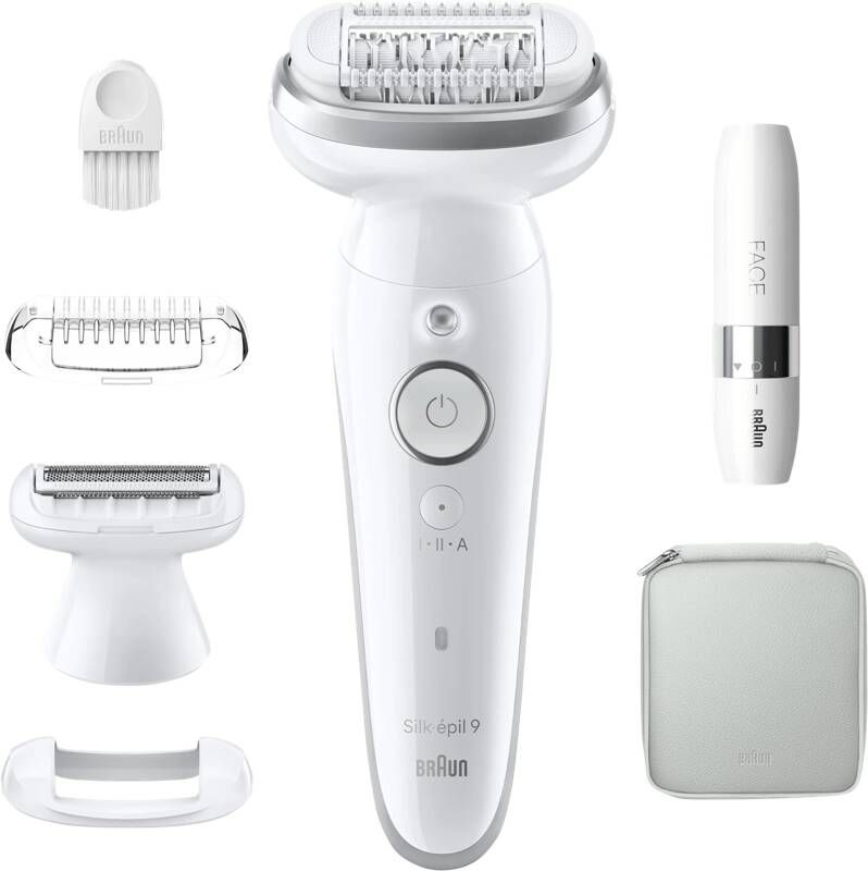 Braun Silk·épil 9 Epilator Voor Eenvoudige Ontharing Langdurig Gladde Huid 9-041 Wit Zilver